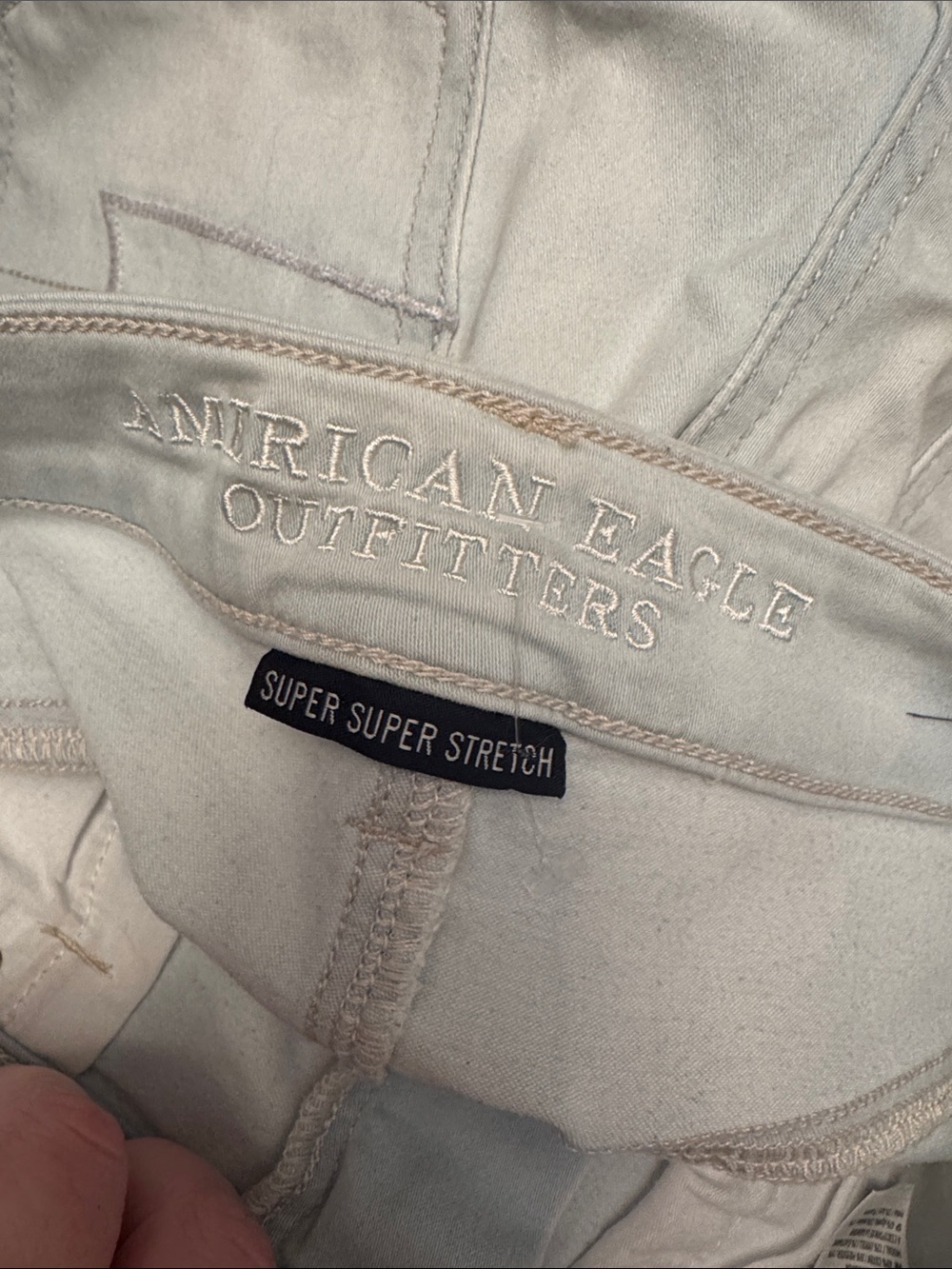 American Eagle Outfitters Women’s Super Super Stretch Jeggings — Light Cream